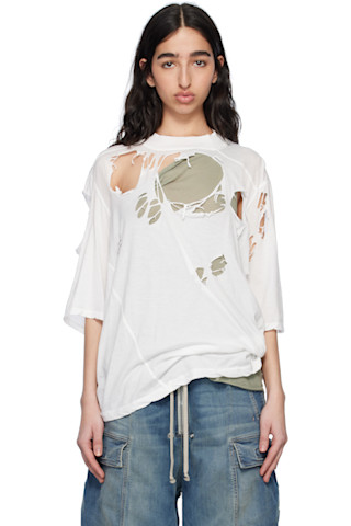 Rick Owens DRKSHDW: Off-White Hollywood Walrus T-shirt | SSENSE Rick Owens DRKSHDW: Off-White Hollywood Walrus T-shirt | SSENSE