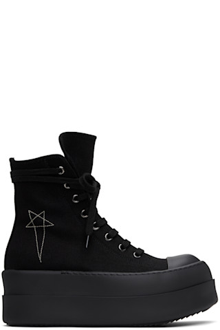 RICK OWENS DRKSHDW Hollywood Double Bumper Sneaks 関税送料込 Black Hollywood Double Bumper Sneaks Sneakers by Rick Owens