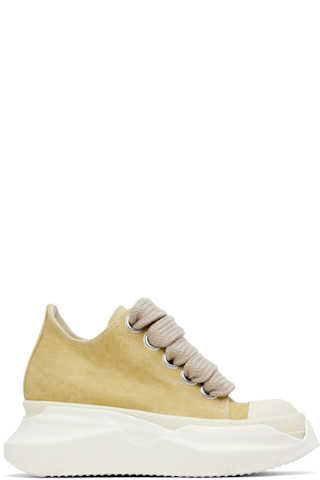 【RICK OWENS】DRKSHDW Hollywood Abstract Sneak スニーカー Beige Hollywood Jumbo Laces Abstract Low Sneak Sneakers by