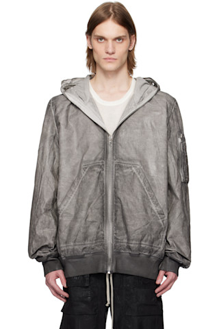 ジャケット・アウター Rick Owens HOODED FLIGHT BOMBER DOWN 46 Rick Owens Hooded flight bomber jacket - Black | RU17F8795DT09