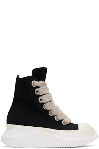 【正規品】Rick Owens ブラック Hollywood Kowboys ロングブーツ Rick Owens DRKSHDWのブラック Hollywood Jumbo Laces Abstract