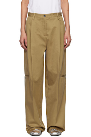 【新品】Acne Studios ツイルトラウザーズベージュワイドパンツ Acne Studiosのベージュ ツイル トラウザーズがセール中