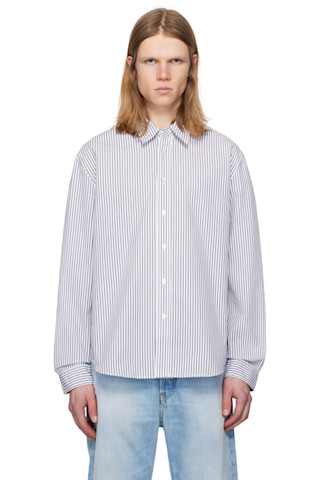 Acne Studio セットアップ　ネイビー　ストライプ 251129M192014_1.jpg
