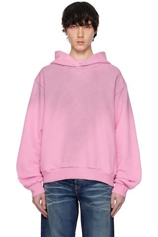 Acne Studios|HOODIES/SWEATS (CI0141 ACV Bright pink) Acne Studios: Pink Logo Hoodie | SSENSE