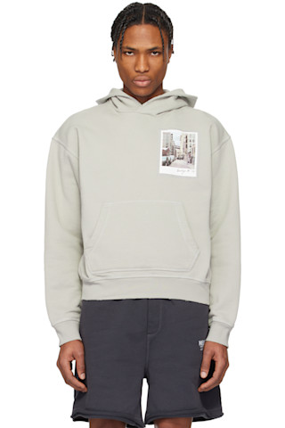 ★HELMUT LANG★ブルックリン ポストカード フーディー Helmut Langのグレー Brooklyn Postcard フーディがセール中