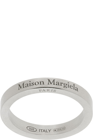 アクセサリー Maison Margiela logo ring silver 925 Maison Margiela Logo Reference 8mm Ring Silver – LESS 17