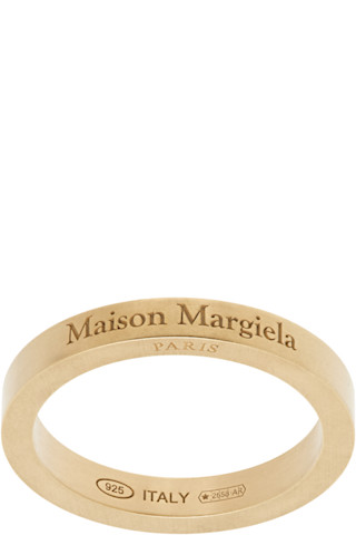 Maison Margiela: Gold Logo Ring | SSENSE Maison Margiela: Gold Logo Ring | SSENSE
