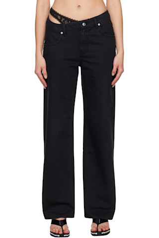 【ALEXANDER WANG】Pre-styled underwear jeans /デニムパンツ Alexander Wangのブラック Pre-Styled デニム ジーンズがセール中