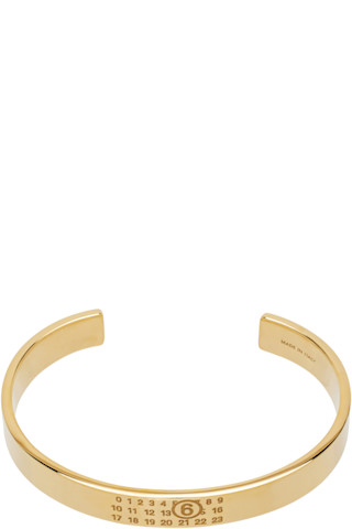 MM6 Maison Margiela: Gold Minimal Logo Bracelet | SSENSE MM6 Maison Margiela: Gold Minimal Logo Bracelet | SSENSE