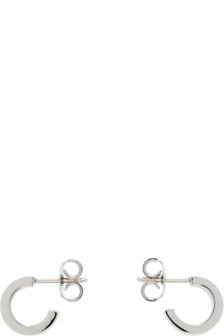 ■MM6 Maison Margiela■ Ring Earrings Silver SM6VG0051SV0241 Silver Numeric Minimal Signature Hoop Earrings by MM6 Maison