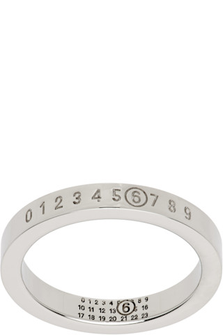MM6 Maison Margiela: Silver Minimal Logo Ring | SSENSE MM6 Maison Margiela: Silver Minimal Logo Ring | SSENSE