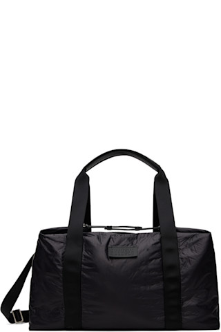 MM6 Maison Margiela: ブラック クランチドナイロン MM6 Maison Margiela: ブラック クランチドナイロン
