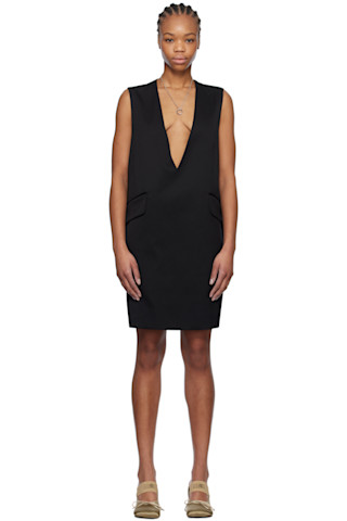 Black Tailoring Wool Minidress by MM6 Maison Margiela on Sale