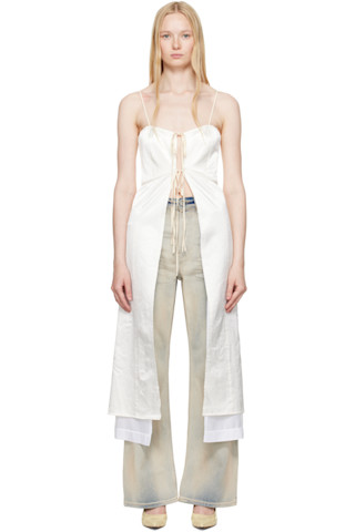 ★MM6 Maison Margiela★ Woven one-piece off-white S62CT0236S 251188F054016_1.jpg