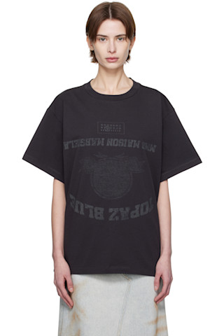 【関税込み】MM6 Maison Margiela ブラック Topaz Blue Tシャツ 251188F110028_1.jpg