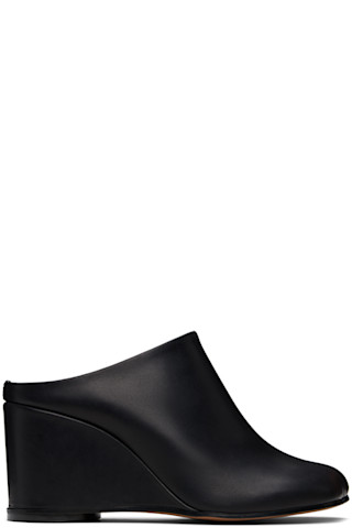 Black Anatomic Slipper Mules by MM6 Maison Margiela on Sale