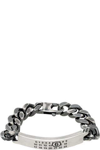 MM6 Maison Margiela: Silver Classic Chain Bracelet | SSENSE MM6 Maison Margiela: Silver Classic Chain Bracelet | SSENSE