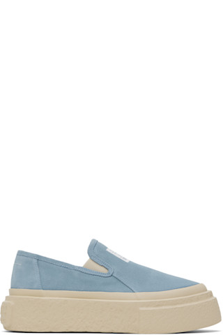 ◆MM6 Maison Margiela◆ スニーカー スエードカーフスキン MM6 Maison Margielaのブルー スエード プラットフォーム