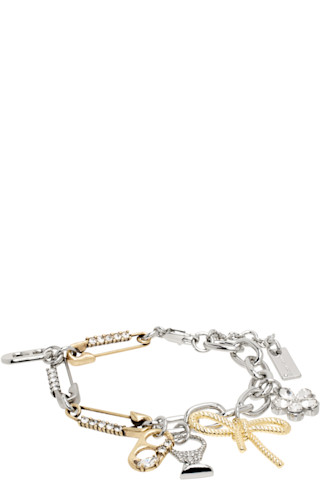 MARC JACOBS グランジグラムチャームブレスレット Marc Jacobsのシルバー&ゴールド 'The Grunge Glam Gem