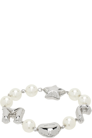 MARC JACOBS MJバルーンパールブレスレット Marc Jacobsのシルバー 'The MJ Balloon Pearl' ブレスレットが
