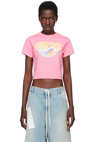 Tシャツ・カットソー Casablanca Pink cotton t-shirt 251195F110012_1.jpg
