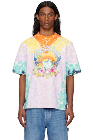 Multicolor Surf Trip Tie Dye T-shirt by Casablanca on Sale Multicolor Surf Trip Tie Dye T-shirt by Casablanca on Sale