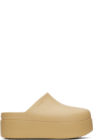 【関税込み】Crocs ベージュ Dylan プラットフォーム クロッグ Crocs: ベージュ Dylan プラットフォーム クロッグ | SSENSE 日本