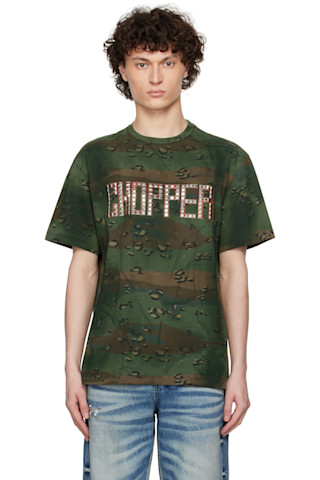 ★Thug Club★ カーキ Camoflage 'Chopper' Tシャツ Khaki Camoflage 'Chopper' T-shirt by Thug Club on Sale