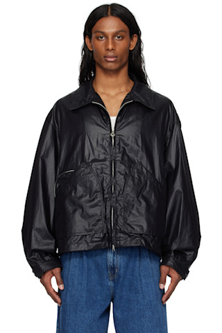 【関税込み】Solid Homme ブラック ハーフジップジャケット Black Zipper Light Jacket by Solid Homme on Sale