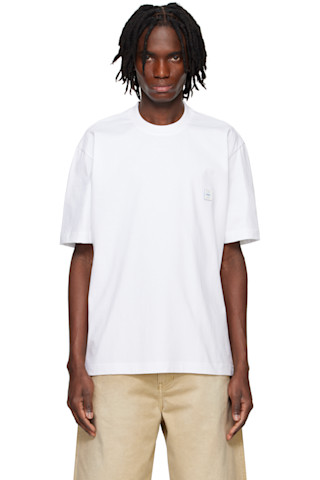 【関税込み】Solid Homme ホワイト グラフィックTシャツ Solid Hommeのホワイト Rubberized Logo Tシャツがセール中