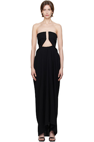 【関税&送料込み】Rick Owens Amphora Prong Gown Black Hollywood Amphora Prong Maxi Dress by Rick Owens on Sale