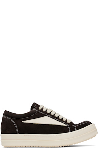 Rick Owens: Brown Hollywood Vintage Sneaks Sneakers | SSENSE Rick Owens: Brown Hollywood Vintage Sneaks Sneakers | SSENSE