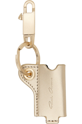Rick Owens キーホルダー Rick Owensのゴールド Hollywood Mini Lighter Holder キーチェーンが