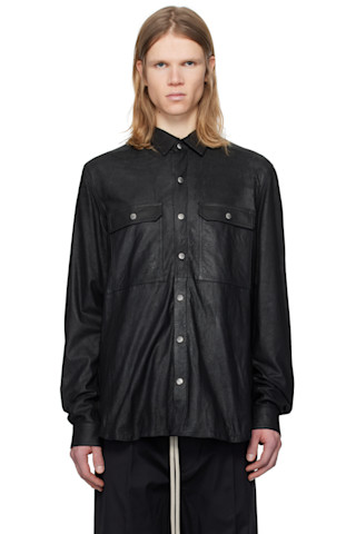 Rick Owensのブラック Hollywood Megablister ラムレザー オーバー
