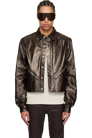 大人気! RICK OWENS Hollywood ラムレザージャケット エレガント Rick Owensのブラウン Hollywood Tour Alice レザージャケットが