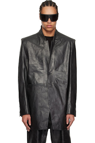 【Rick Owens】 Hollywood cupro-blendラップジャケット Rick Owensのブラック Hollywood Lido レザージャケットがセール中