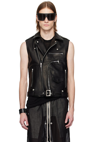 Black Hollywood SL Bauhaus Stooges Leather Vest by Rick