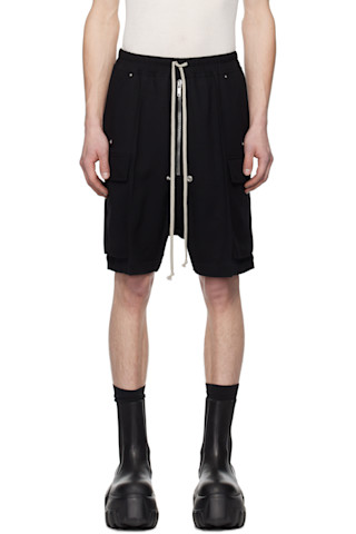 【RICK OWENS】グレー Hollywood Cutoffs デニムショートパンツ RICK OWENS】グレー Hollywood Cutoffs デニムショートパンツ