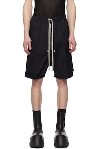 Rick Owensのブラック Hollywood Cargobela ショートパンツがセール中