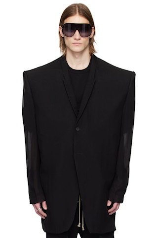 ジャケット・アウター Rick Owens Black Jumbo Tatlin Blazer48 Rick Owens Tatlin Blazer Wool Drill Black – LESS 17