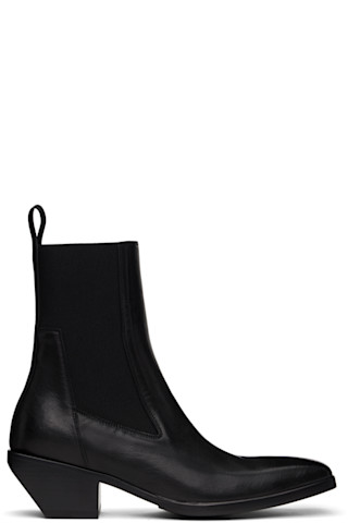 Rick Owens: ブラック Hollywood Heeled Sliver チェルシー Rick Owens: ブラック Hollywood Heeled Sliver チェルシー