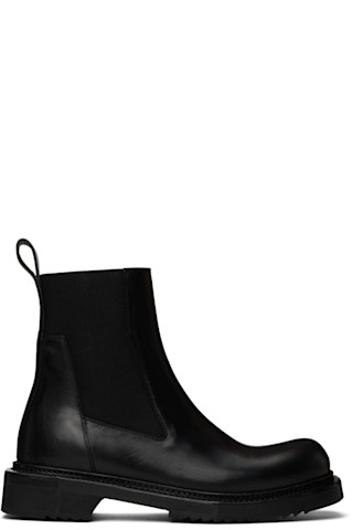 Rick Owens: Black Hollywood Beatle Cyclops Boots | SSENSE Canada
