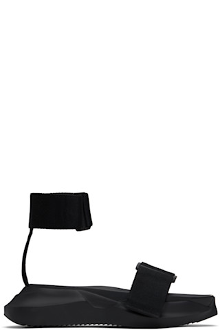 RICK OWENS 25SS Hollywood Strap Spartan Geth サンダル Rick Owensのブラック Hollywood Spartan Geth ストラップ