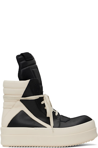 Rick Owens: ブラック&オフホワイト Hollywood Mega Bumper Rick Owens: ブラック&オフホワイト Hollywood Mega Bumper