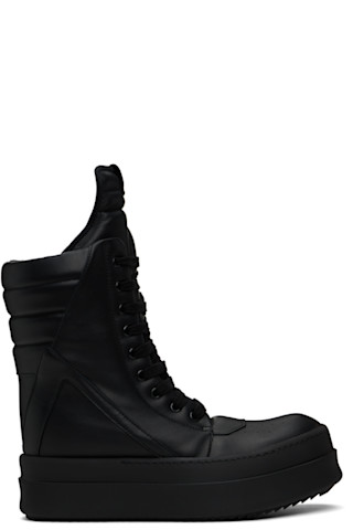 Rick Owens: ブラック Hollywood Mega Geobasket スニーカー Rick Owens: ブラック Hollywood Mega Geobasket スニーカー