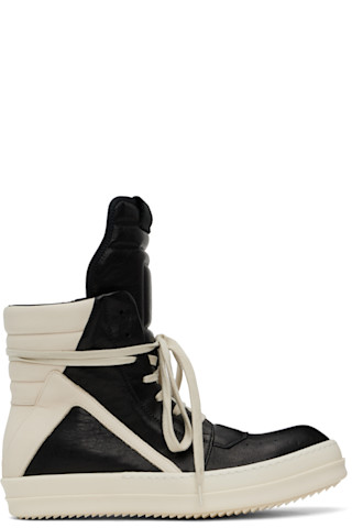 Rick Owens ブラック Geobasket Hollywood スニーカー メンズ Black & Off-White Hollywood Geobasket Sneakers by Rick Owens