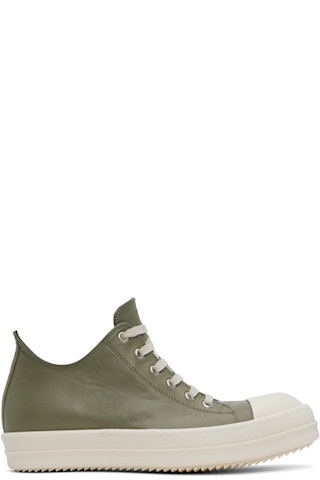 Rick Owens グリーン Hollywood ハリウッド スニーカー 牛革 Green Hollywood Low Sneakers by Rick Owens on Sale