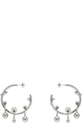 【Justine Clenquet】大人気★Neve Crystal ネーヴピアス Silver Neve Crystal Earrings by Justine Clenquet on Sale