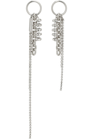 Silver Chloë Crystal Earrings by Justine Clenquet on Sale