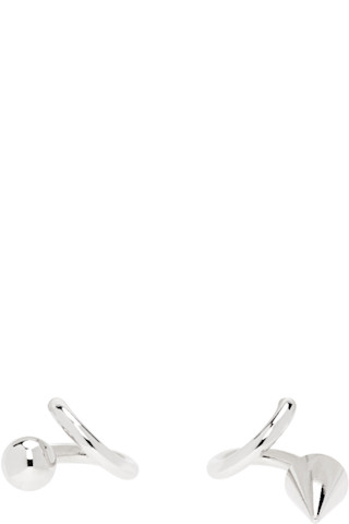 【関税込み】Justine Clenquet シルバー Miya ピアス Justine Clenquet: シルバー Miya ピアス | SSENSE 日本